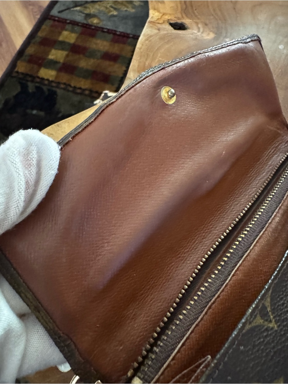 Just in 🔥 Vintage Louis Vuitton Monogram Bifold Long Wallet Brown/converted - Picture 14 of 15